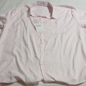 Men's Light Pink Casual Button-Down Shirt
